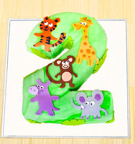 Jungle Number 2 Fondant Cake 